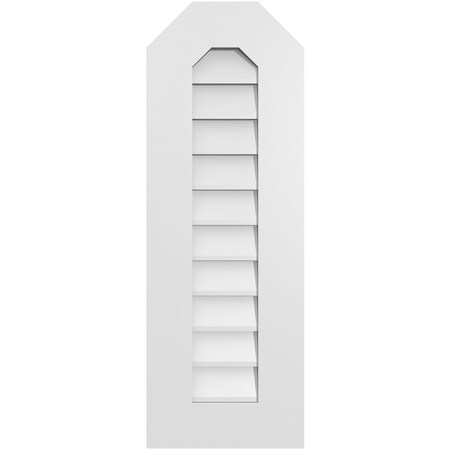Ekena Millwork Octagonal Top Surface Mount PVC Gable Vent w/ 3-1/2"W x 1"P Standard Frame, 12"W x 34"H GVPOT12X3401SN